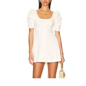 Free People Cheyenne Denim Mini Dress Cream Size S